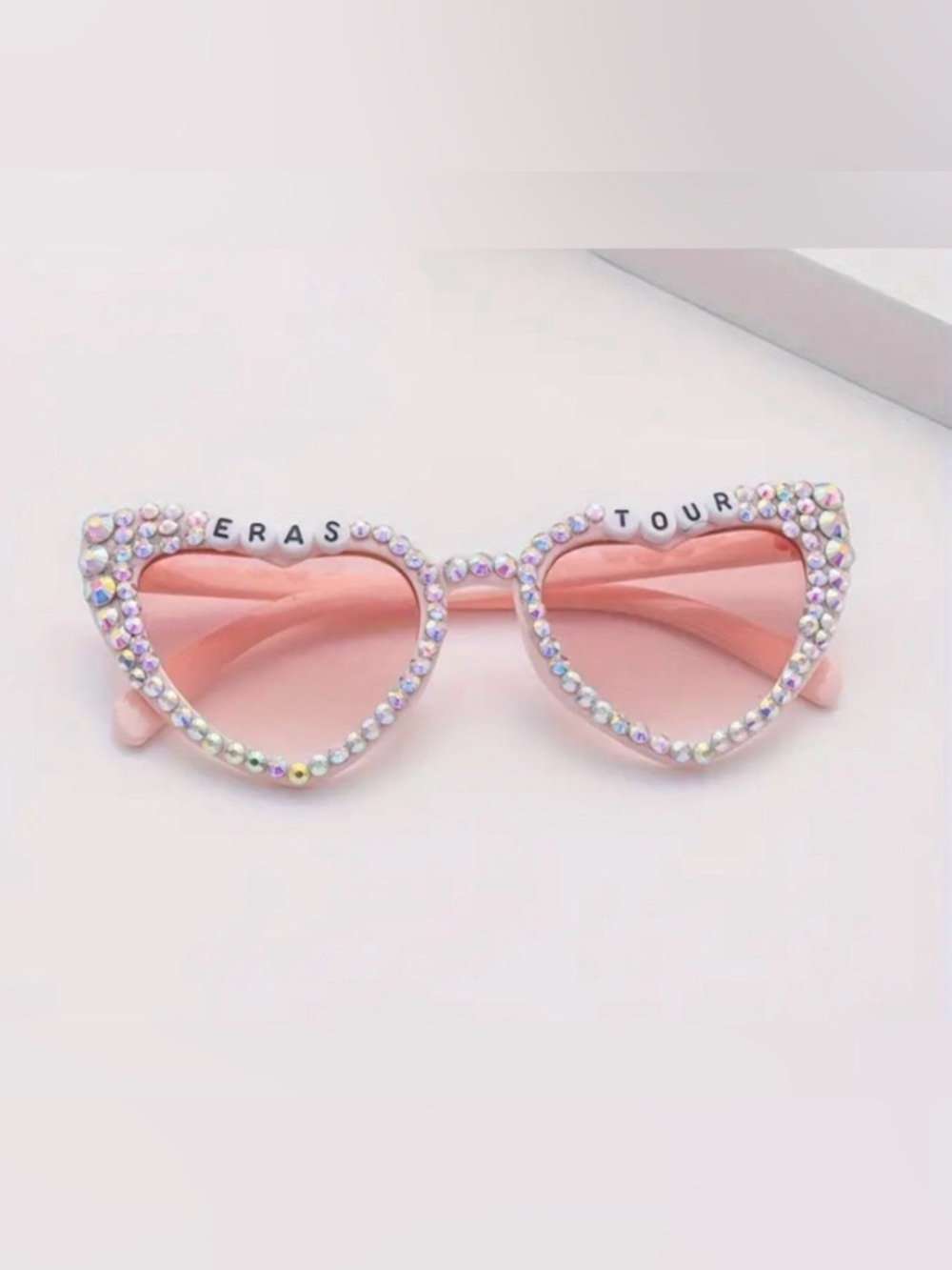 Taylor Swift Eras Tour Souvenir Pink Sunglasses Bedazzled Beaded Swiftie Glasses